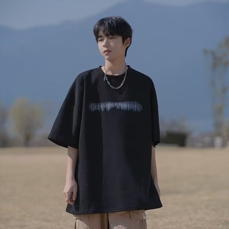 Short Sleeved T-shirt, Men's Trendy Brand Hip-hop Style Round Neck Base Shirt, Summer Small Fresh Top_voghion.com