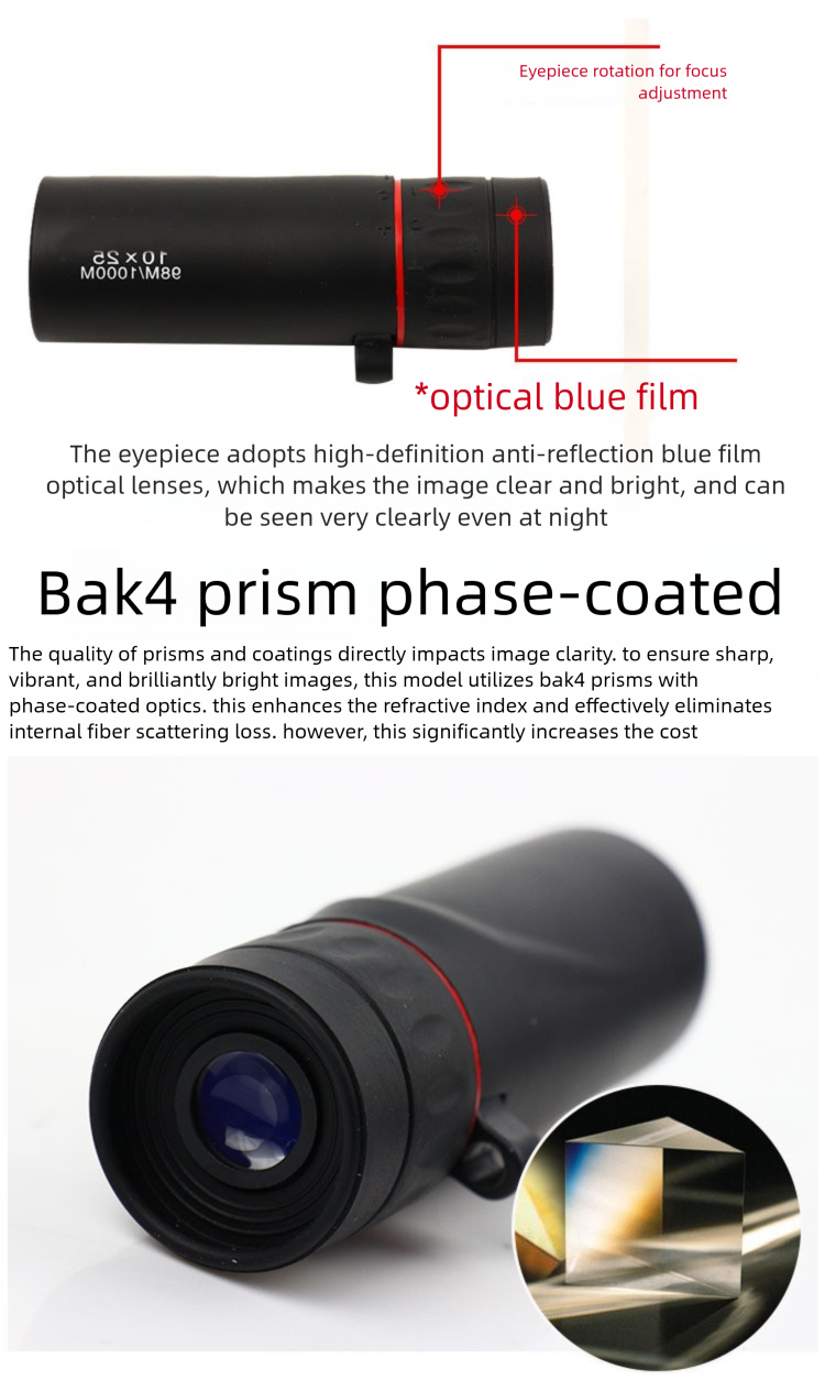 10x25 Monocular Telescope High Magnification HD Mini Portable Gift For Adults And Children Compact_voghion.com
