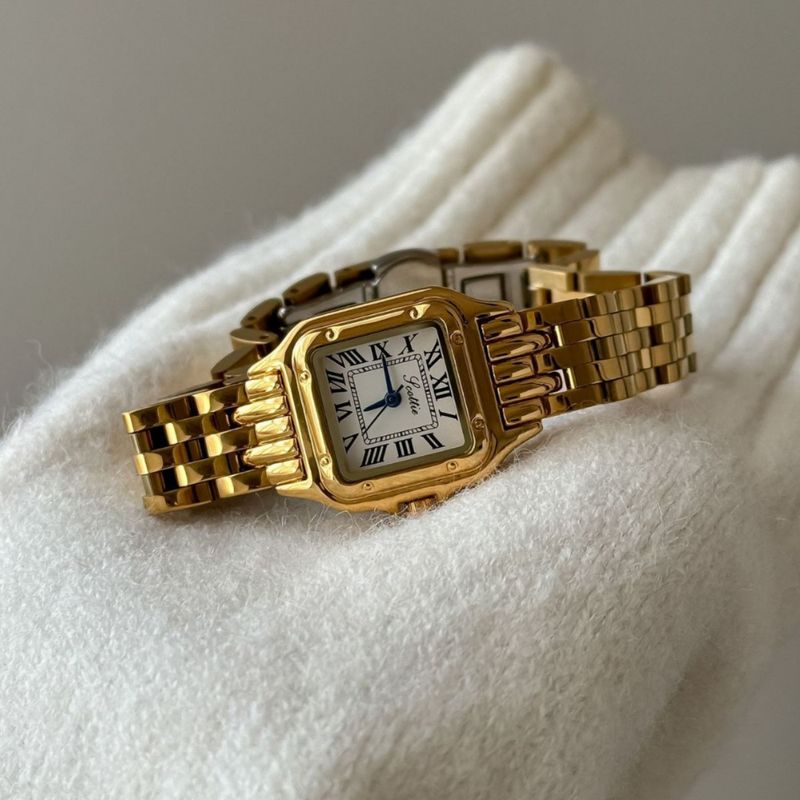Gaudí 2025 New Small Square Straight Roman Steel Band Women's Watch_voghion.com