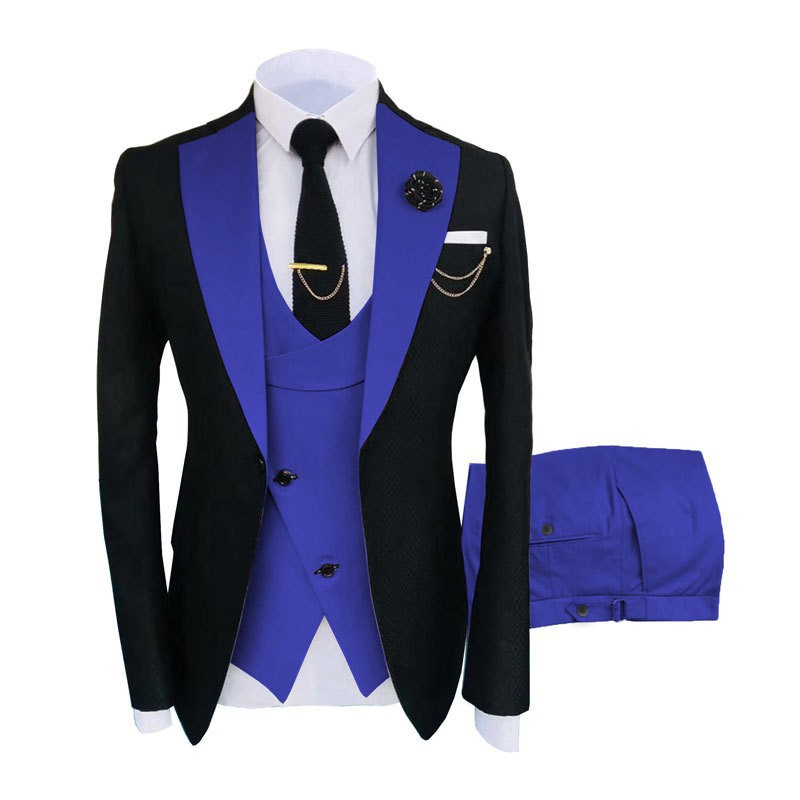 Costume pour hommes, ensemble trois pièces, version coréenne slim fit, costume de meilleur homme pour banquet d'affaires, nouveau_voghion.com