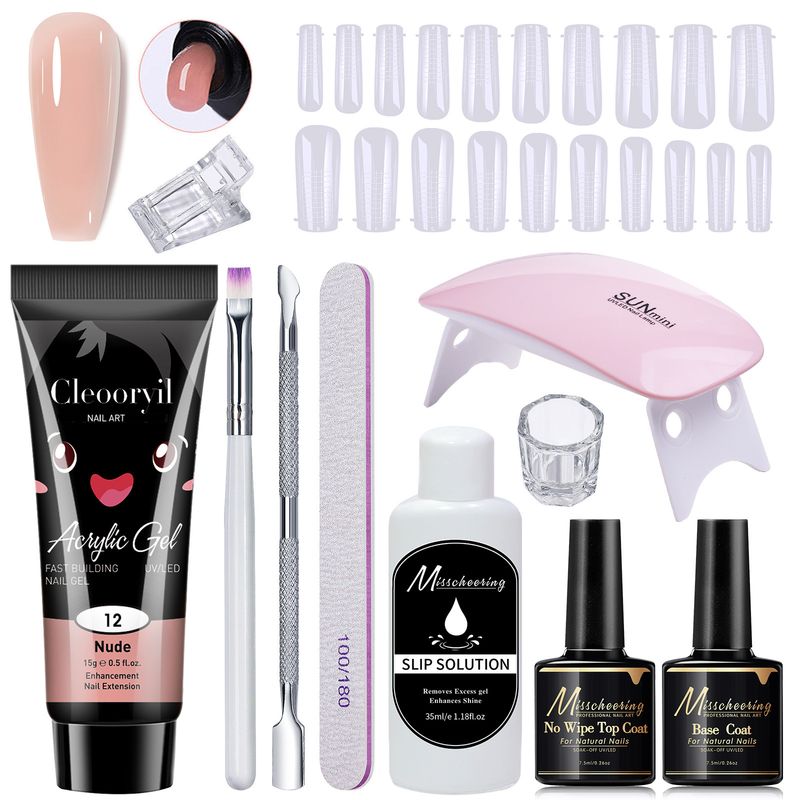 15ml 11-Piece Mold Brush Nail Extension Set Crystal Gel_voghion.com