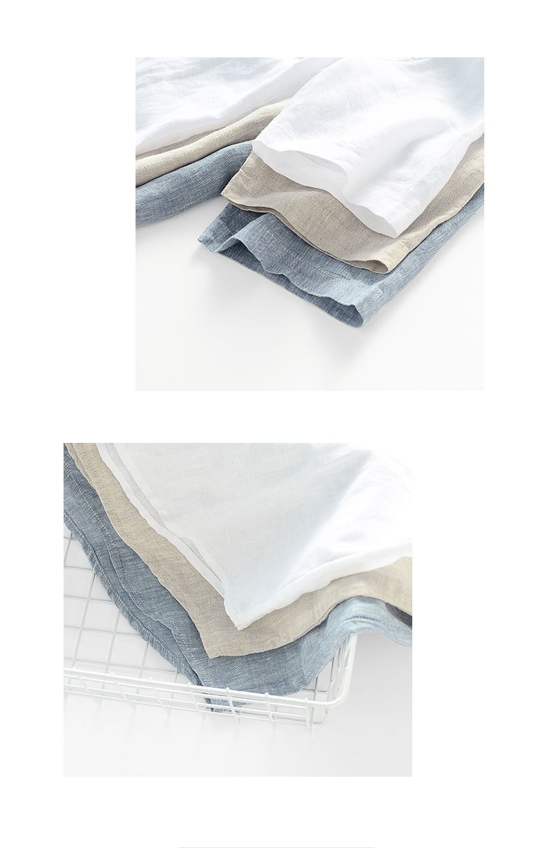 Abbigliamento maschile Abbigliamento maschile estivo in lino Camicia cinese a maniche corte con colletto alto Camicia retrò in lino con bottoni Top a maniche corte 165_voghion.com