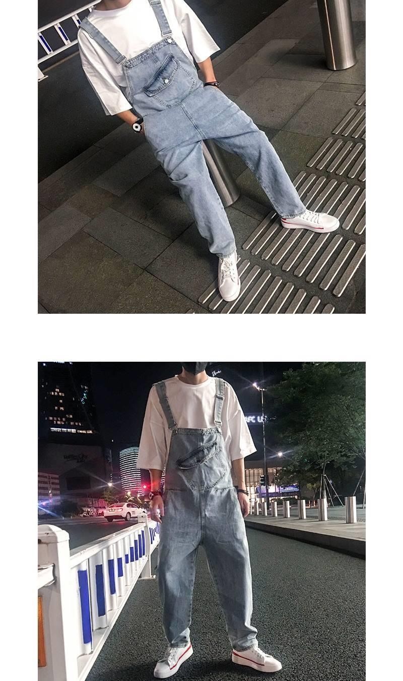1 Arbeits-Jeansoverall für Herren, Studentenpaare, Trendmarke, lässige, lockere Passform, Übergröße, Jumpsuit mit geradem Bein, Ins_voghion.com