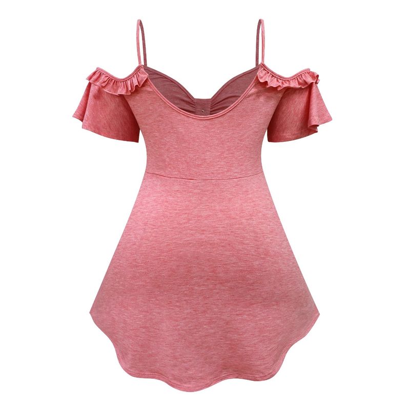 Women's Casual Sexy Suspender Short Sleeved Top Dress_voghion.com