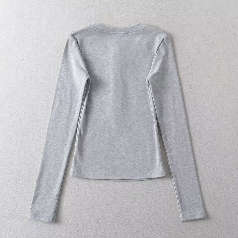 Autumn And Winter New Women's Clothing With Velvet Long Sleeved Base Shirt, T-shirt Top C77054_voghion.com