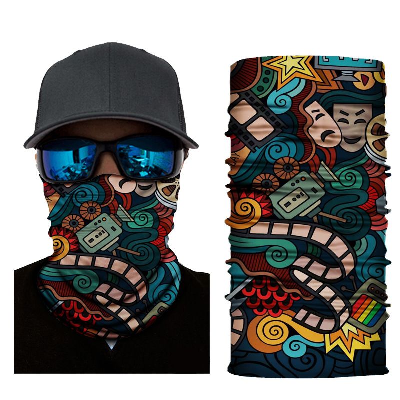 LazyZoom Xunhui Picture Series Magic Headscarf Printed Unisex Sports Multi-Functional Sun Protection Windproof Cycling Mask_voghion.com