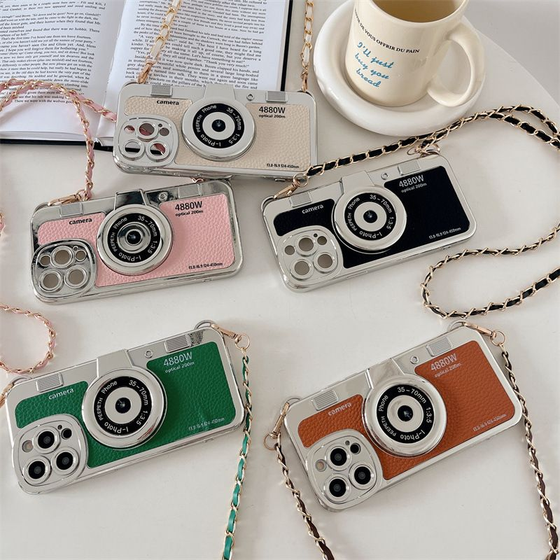 Mobiele camera geschikt voor Apple 15 Promax mobiele telefoonhoes 13 siliconen 12 lanyard 11 crossbody ketting anti-val zacht_voghion.com