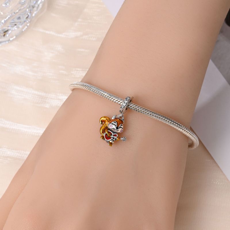 Gioielli da donna in argento 925 placcato, accessori fai da te, bracciale autunnale, ciondolo a forma di gufo con foglia d'acero e perline, per il Ringraziamento_voghion.com