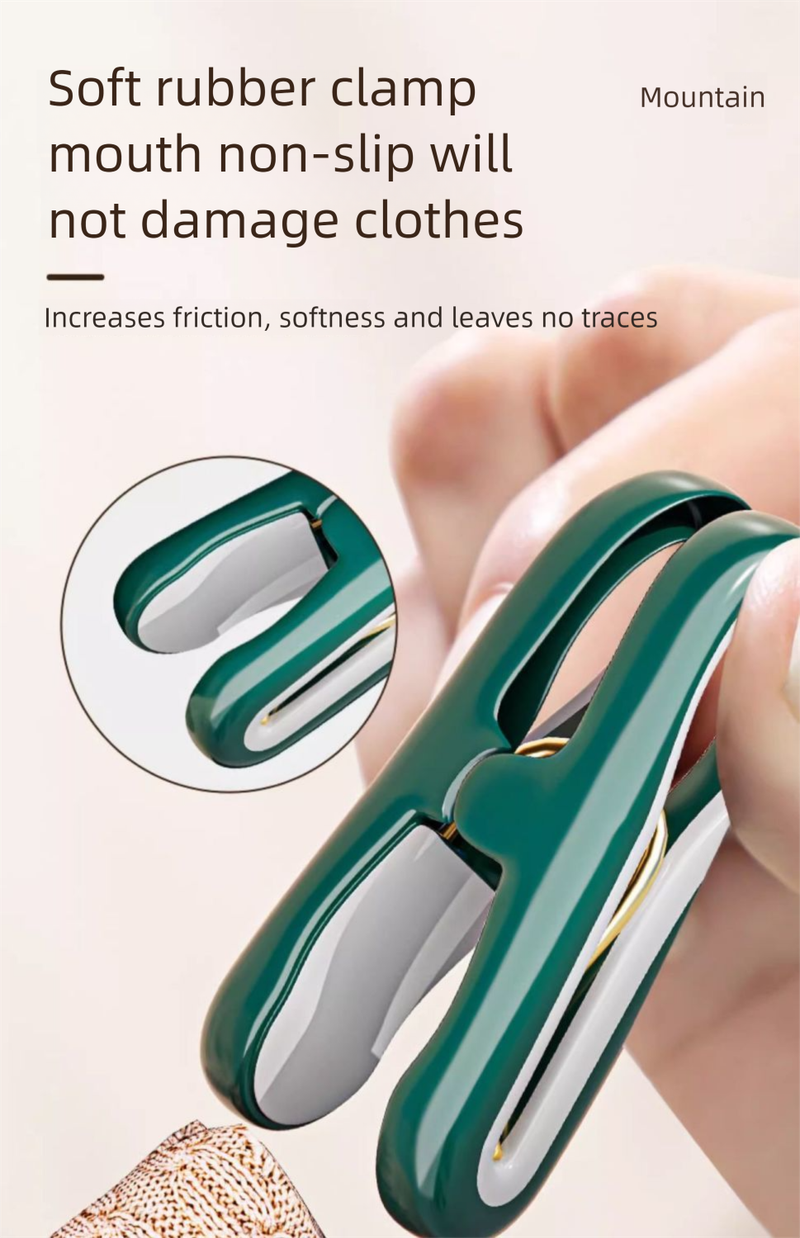 Geen sporenhanger Winddicht Vaste droogdeken Kleding Sokken Handdoeken Lakens Plastic Kleine clips Huishoudelijk_voghion.com