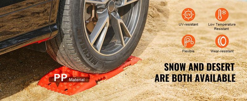 VEVOR 2PCS Traction Boards With PP For Mud Snow Sand Storage Bag Short Red_voghion.com