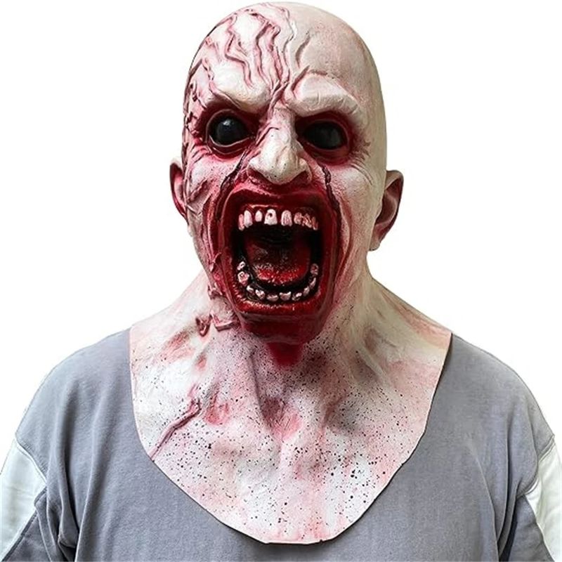 Zombie Mask Creepy Halloween Props Scary Realistic Face Mask Adult Party Cosplay Costume Props Horror Infected Zombie Masks_voghion.com