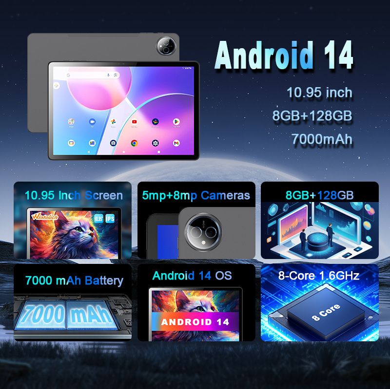10,95 hüvelykes, 8 GB-os + 128 GB-os Android SIM-kártyás, Wifi-s irodai üzleti táblagép_voghion.com