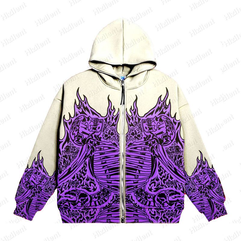 Felpa con cappuccio e teschio girocollo stile Millennium Y2K autunno/inverno 2022, da coppia, a maniche lunghe_voghion.com