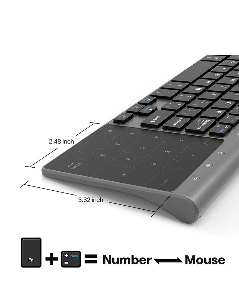 Slim 2.4G Keyboard With Touchpad Mouse Number Numeric USB Wireless Keypoard For Android Windows Desktop Laptop TV Box_voghion.com