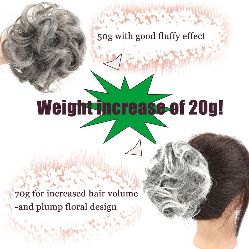 parrucca testa a palla chignon per capelli donna fermaglio per capelli anello chignon staccabile appesantito 70g sacchetto per capelli soffice disordinato_voghion.com