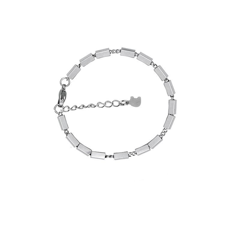 Trendy 2021 Sommer Neue Rechteckige Anhänger Armband Titan Stahl Minimalistischen Hip-Hop Coole Nische Schmuck Zubehör Für_voghion.com