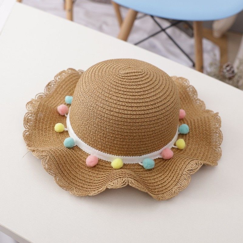 Cappello da sole in erba per ragazza pescatore, protezione da spiaggia per principessa estiva femminile per bambini, cappello da bacino_voghion.com