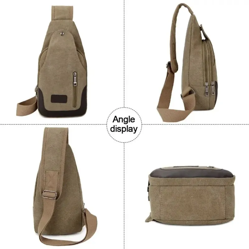 Borsa a tracolla da uomo multitasche, borsa a tracolla da viaggio in tela resistente all'usura, borsa a tracolla da viaggio di grande capacità_voghion.com