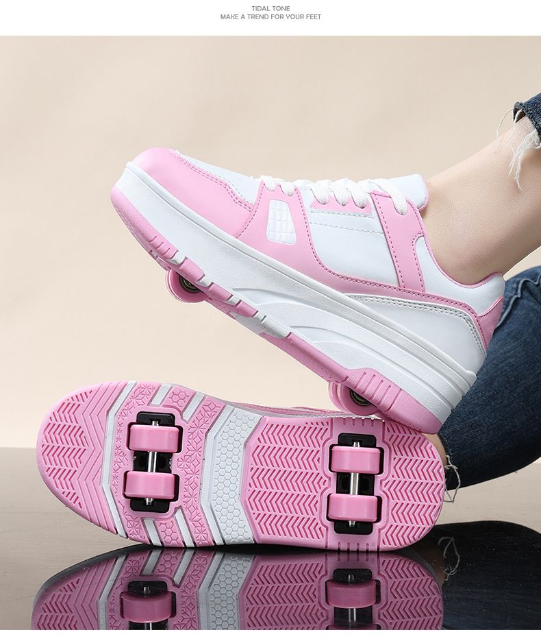Grenzüberschreitender E-Commerce Heelys Rollschuhe mit vier Rädern für Mädchen, Schrumpfschuhe für Erwachsene mit Rädern, Hersteller-Spot-Charge_voghion.com