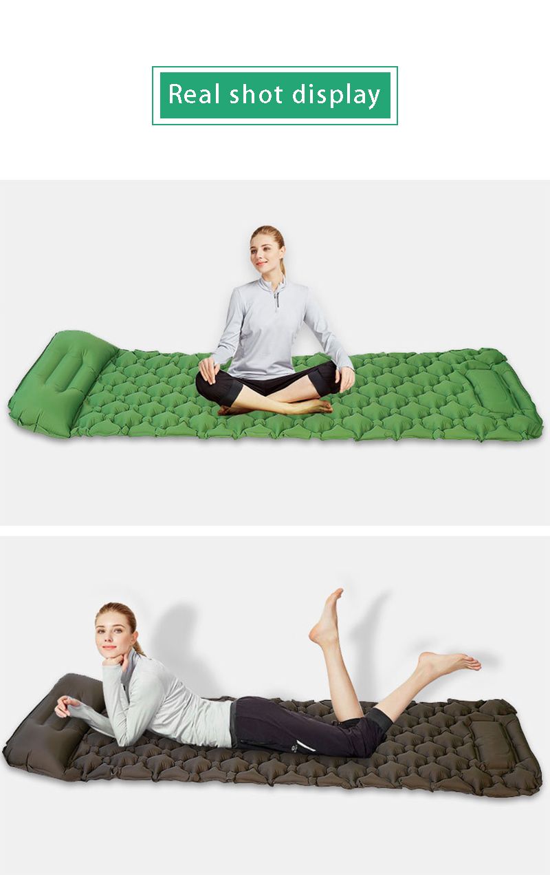 Ultralight Camp Pad with Pillow Lightweight Iatable & Compact Camping Air Mattress for Backpacking Hiking_voghion.com