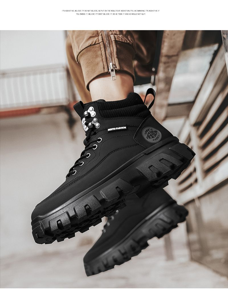 New Men's British Style Work Dress Motorcycle Mountaineering Casual Shoes Fashion_voghion.com