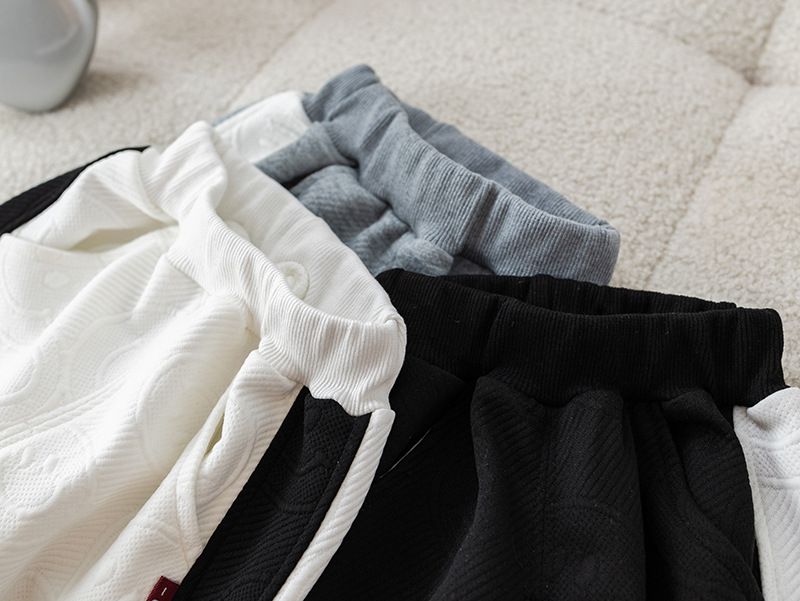 Completo da bambino in stile coreano, 2 pezzi, a maniche lunghe, casual, per primavera e autunno (bianco/nero/grigio, altezza 80-130 cm)_voghion.com