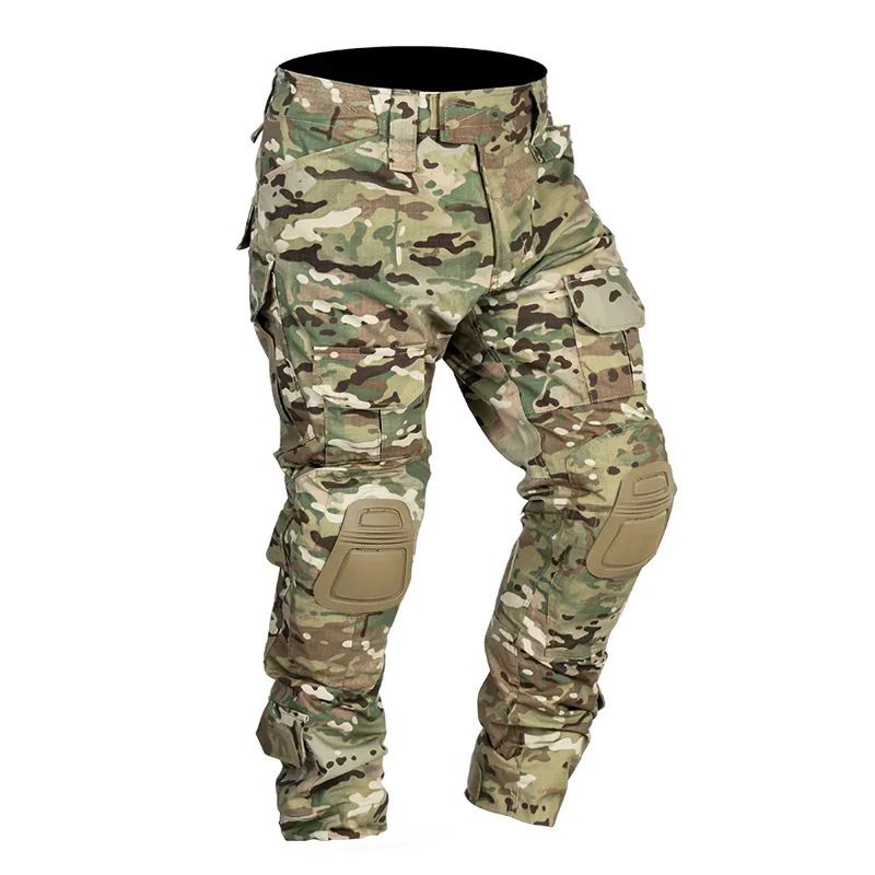 Pantalones tácticos de carga para hombre con rodilleras - Pantalones de trabajo de camuflaje militar para senderismo, acampada y entrenamiento (varios colores y tallas)_voghion.com