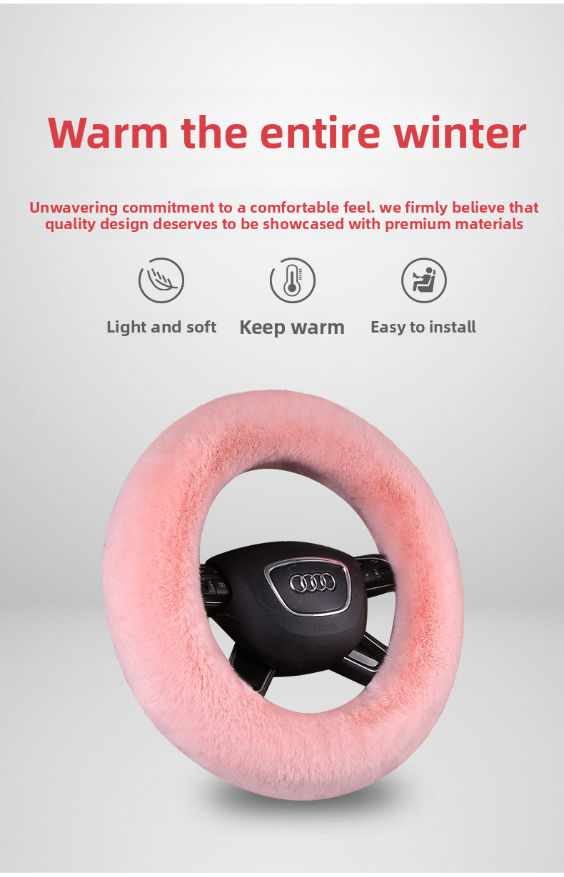 Coprivolante per auto in pelliccia di coniglio invernale universale con impugnatura in gomma antiscivolo antigelo caldo_voghion.com