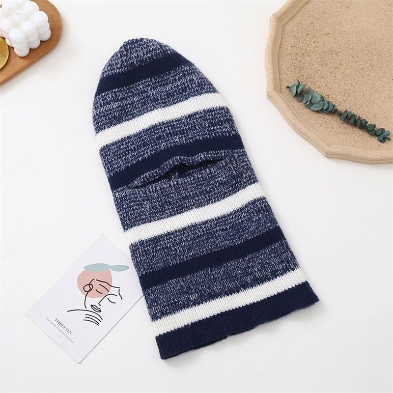 LazyZoom For Women Knitted Integrated Autumn Winter New Mask Outdoor Cycling Warm Neck Scarf Ear Protection Wool Hat_voghion.com