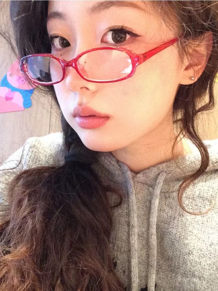 Mode Retro Anti-Blaulicht-Brille Frauen Y2K Haruku Rot Grün Quadratischen Rahmen Brille Lesen Computer Brille_voghion.com