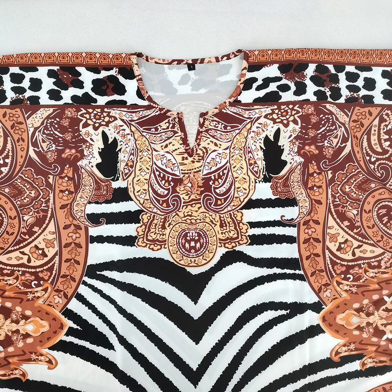 New Women's Clothing Positioning Printed Skirt Muslim Large Loose Robe Dress_voghion.com