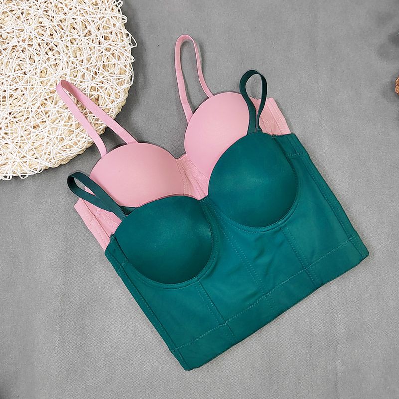 Vêtements pour femmes, caraco grande taille sans sous-vêtements, hauts pour filles sexy, style court, nombril exposé, haut tube sexy en arête de poisson, couleur unie_voghion.com