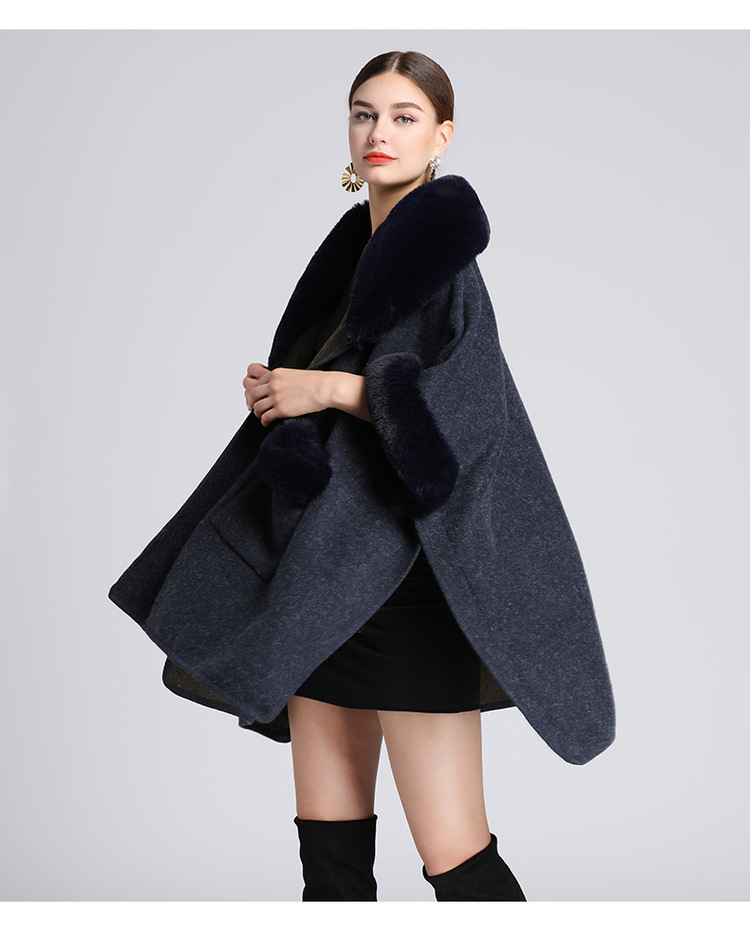 Damenkleeder Imitatioun Rex Kanéngchenpelzkragen Schal Mantel Grouss Gréisst locker Wollmantel Cardigan fir Fraen_voghion.com