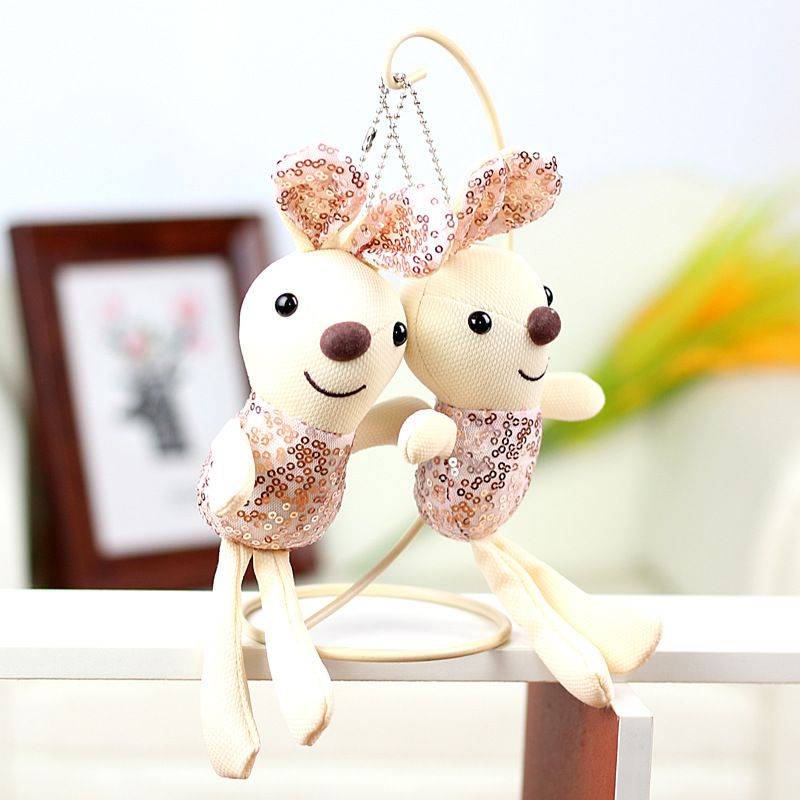 Peluche con paillettes adorabile coniglietto giocattolo carino bambola coniglio per borse abbigliamento e accessori_voghion.com