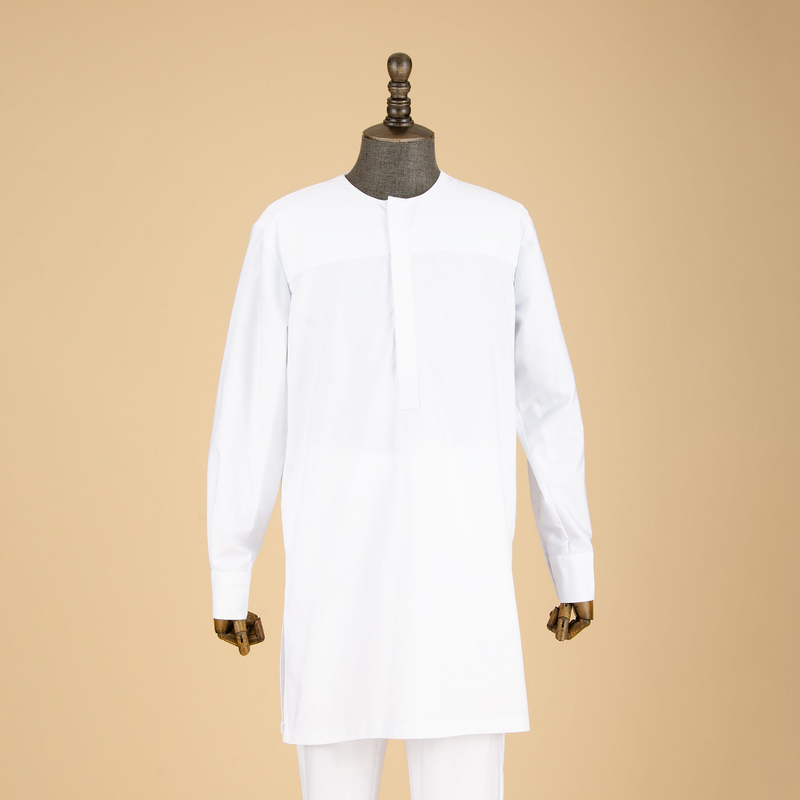 Herrenbekleidung, afrikanisches Herrenkleid, dreiteiliges Set, Mantel + Oberteil + Hose_voghion.com