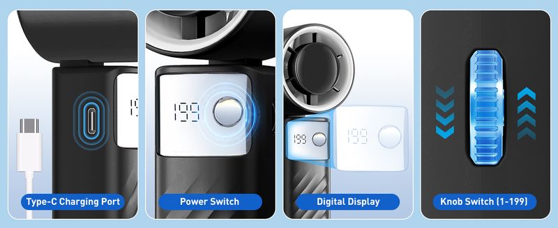 Wentylator składany Turbine Tech - 199 prędkości, 20 godzin pracy_voghion.com