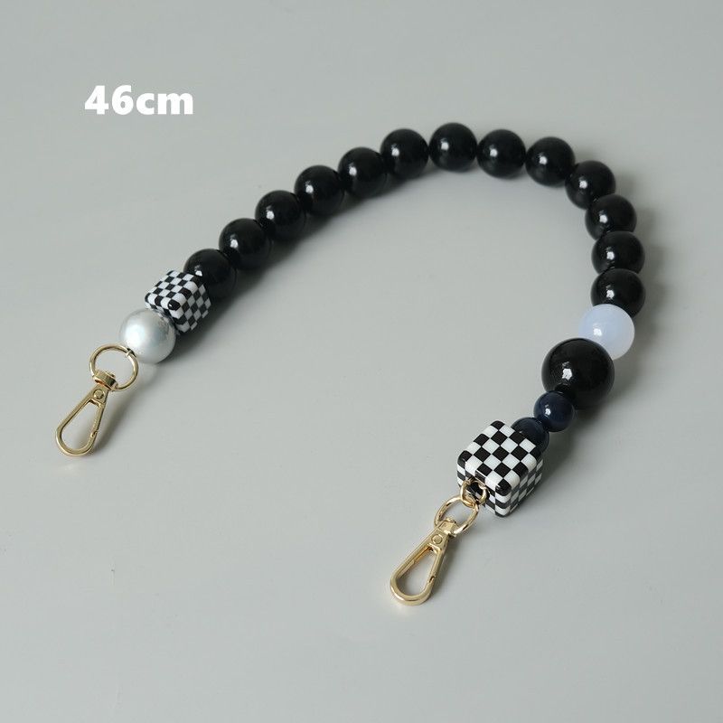 Mode Vintage Handgemaakte Kleur-Block Zwarte Hars Tas Handheld Acryl Kralenketting_voghion.com