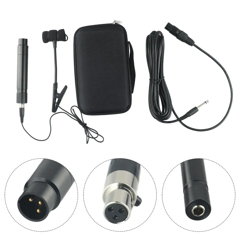 Tragbares kabelgebundenes Saxophon mit 3/4-poligem Mikrofon, omnidirektional, geeignet für verschiedene Instrumente, Clip-on-Design, Einwegmikrofon_voghion.com