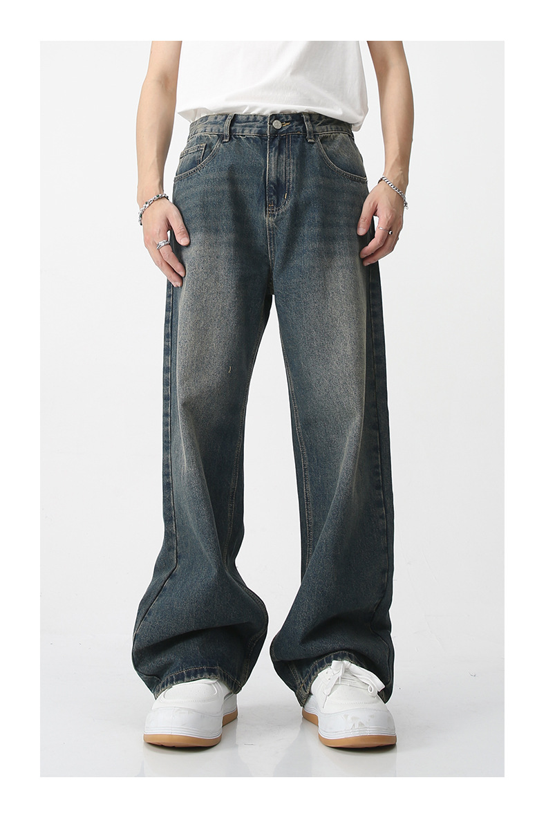 Herre vårlig denimbukser, jakke, dress, vintage_voghion.com