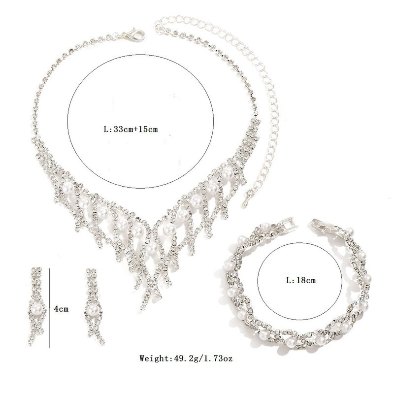 2022 Nuovi gioielli da sposa, orecchini cavi, collana di perle, set di due pezzi, accessori per abiti da sposa per le donne_voghion.com