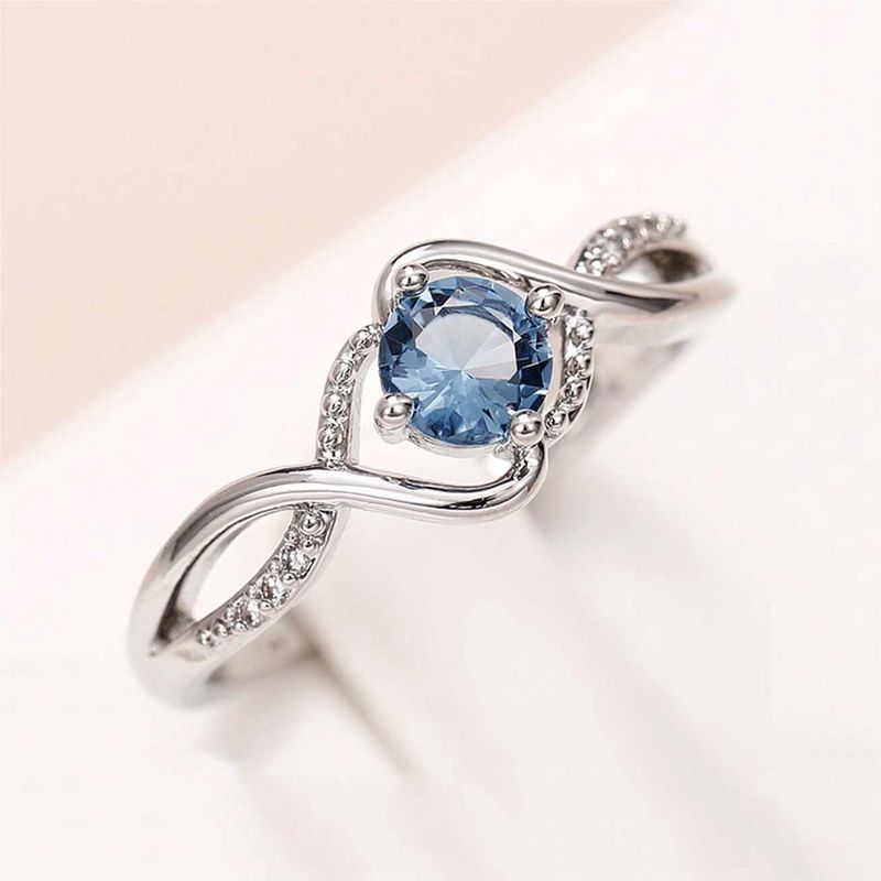 Wellenförmige blaue Diamant-Zirkon-Nische, High-End, leichter Luxus, Zeigefingerring, modisch, personalisiert für Damen_voghion.com