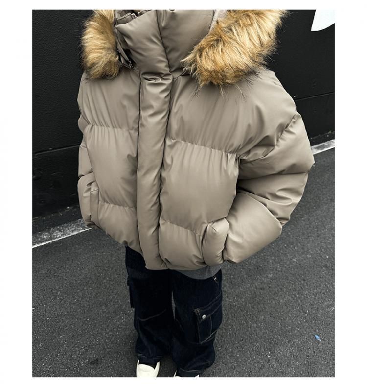 Giacca in pelle PU con collo di pelliccia staccabile di alta qualità da uomo - Cappotto con cappuccio pronto per l'inverno_voghion.com