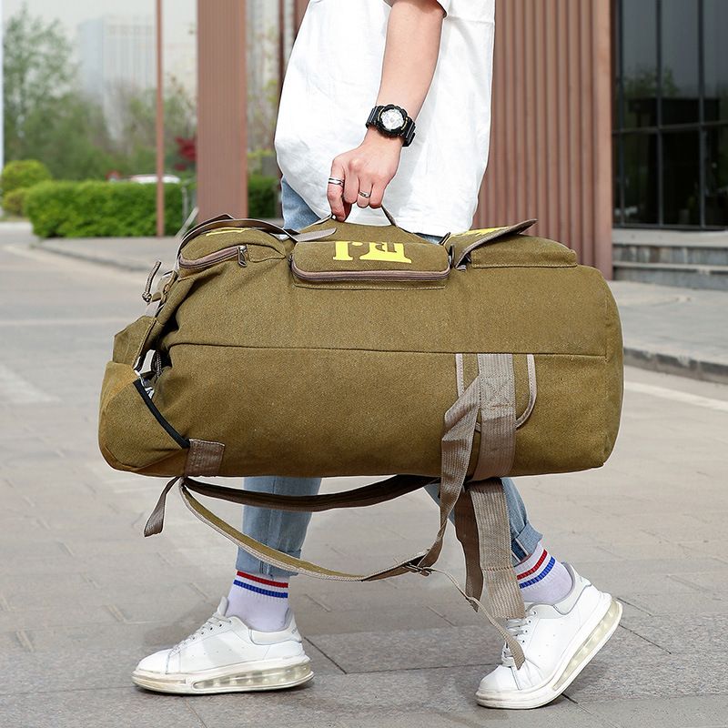 LazyZoom Kapazität Canvas Mode Outdoor Wandern Für Männer Arbeiten Reisegepäck Großer Rucksack_voghion.com