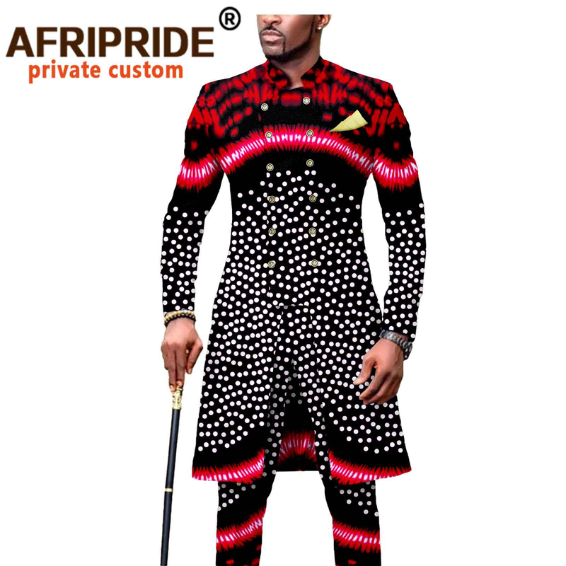 Herrenbekleidung, afrikanische Männer, schlankes zweiteiliges Set_voghion.com