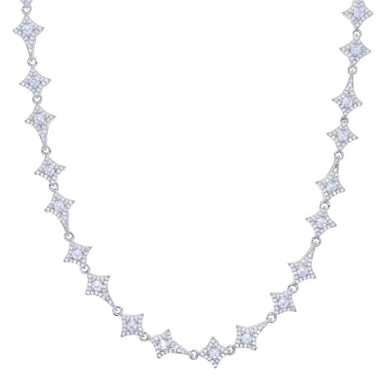 Hip Hop Necklace New Style Inlaid Zircon Star Pendant Tennis Chain Men's And Women's Jewelry_voghion.com