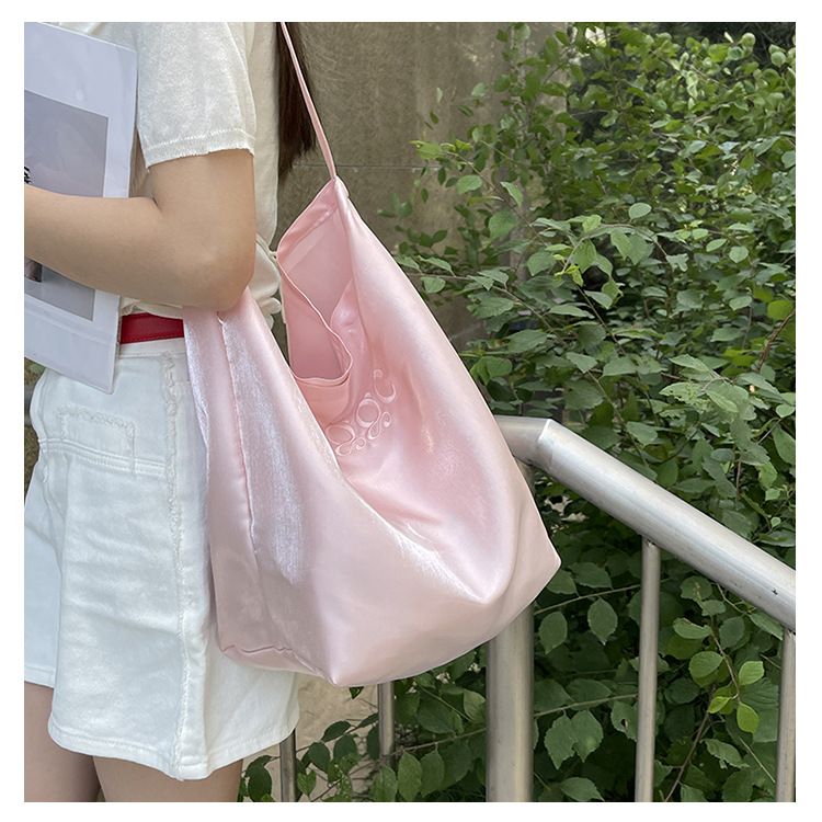 Sac à main coréen en soie double face pour femme, sac seau décontracté à bandoulière_voghion.com