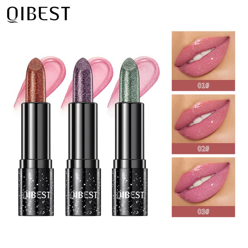 QIBEST faarwännernd Lippenstift, perlmutt, fein, glänzend, befeuchtend, einfach ze faarwen, temperaturännerend, Leit,_voghion.com