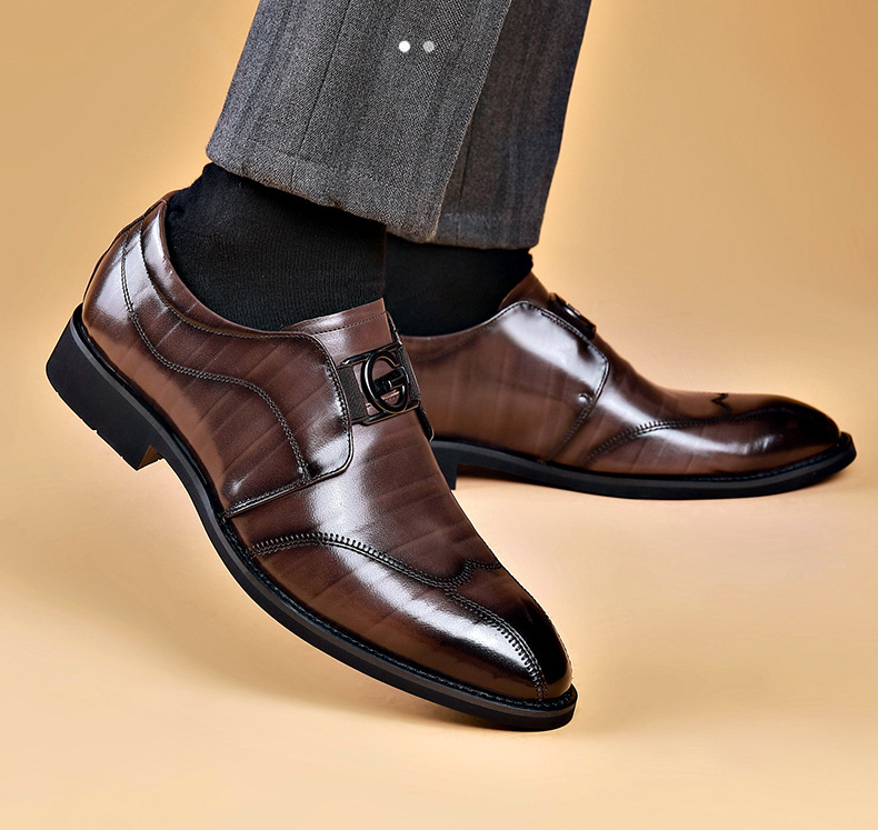 Casual zakelijke herenschoenen met puntige geborduurde leren schoenen_voghion.com