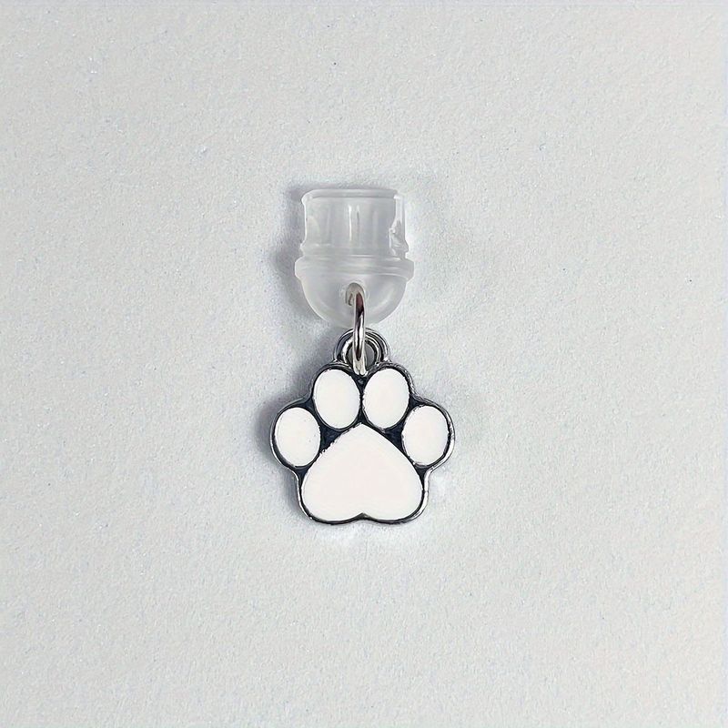 Telefono con zampa nera in metallo, ciondolo antipolvere con gatto bianco, spina di ricarica di tipo C per Android_voghion.com