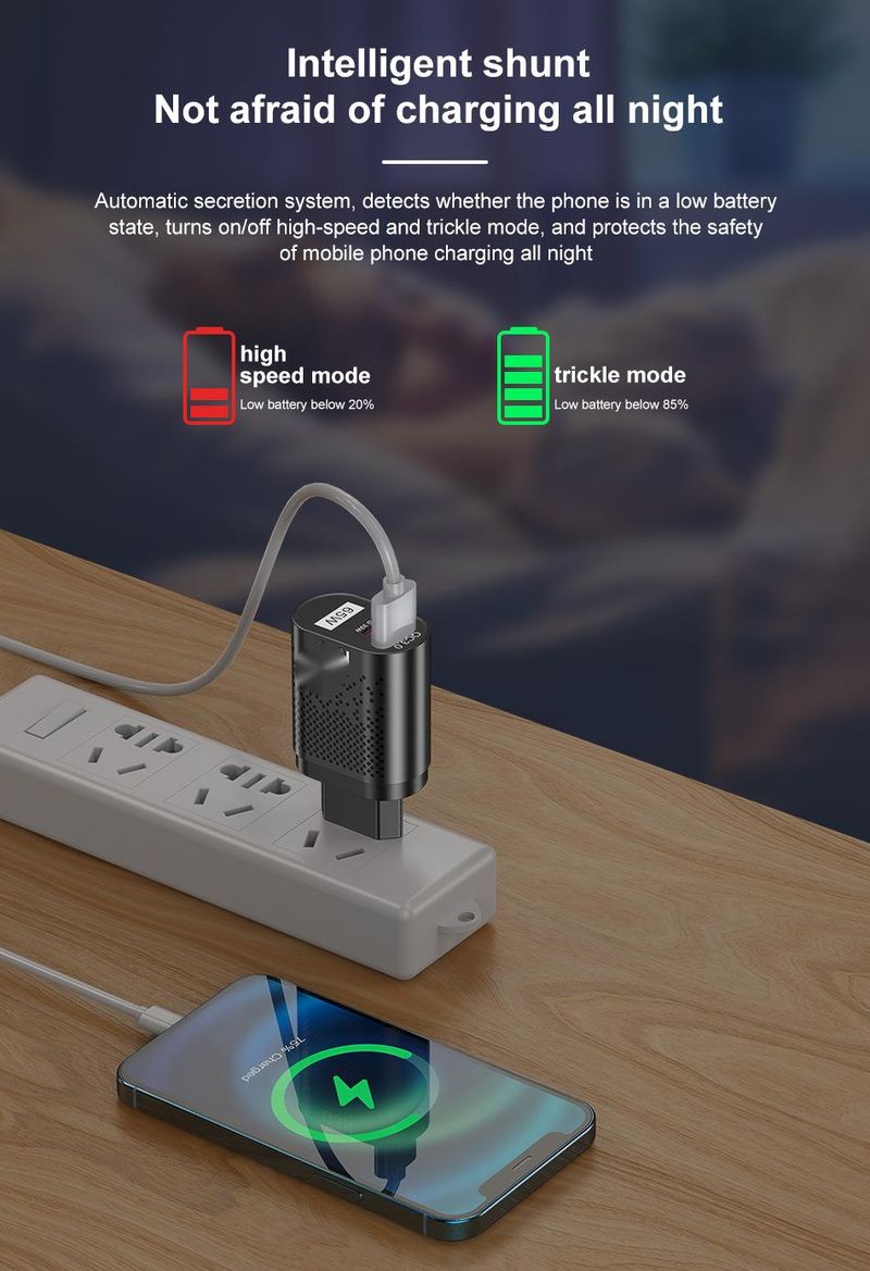 USLION 65W GaN Charger Tablet Laptop Fast Charger Type C PD Quick Charger EU/KR Specification Plugs Adapter For Samsung Iphone_voghion.com